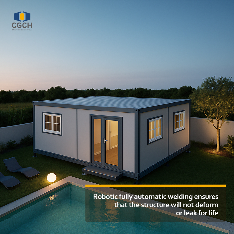 Flat-pack container house | One-piece welding molding creates a permanent and stable space
